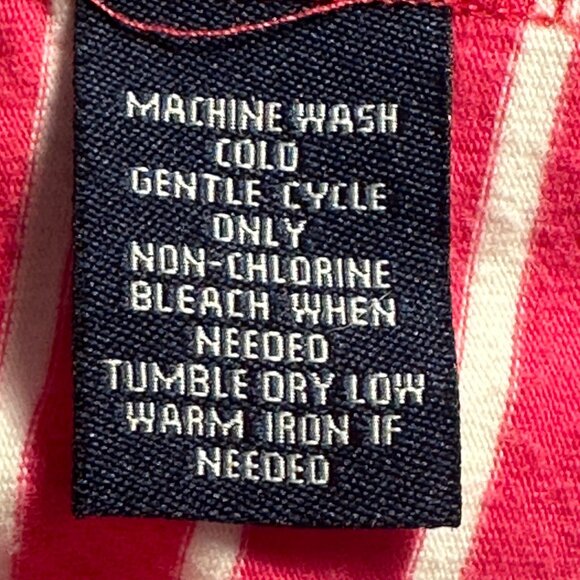 Chaps Women’s Pink & White Striped 3/4 Sleeve Nautical Top Size 2X Cotton Blend - Picture 6 of 12